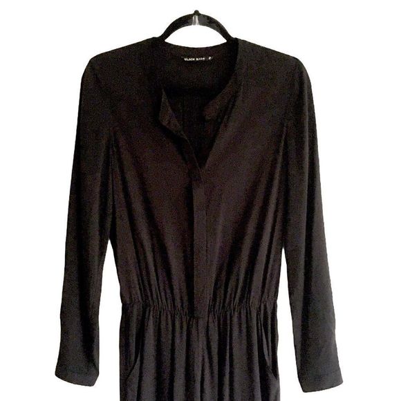 (SOLD) BLACK HALO Black Long Sleeve Pants Jumpsuit 2 - Picture 7 of 9